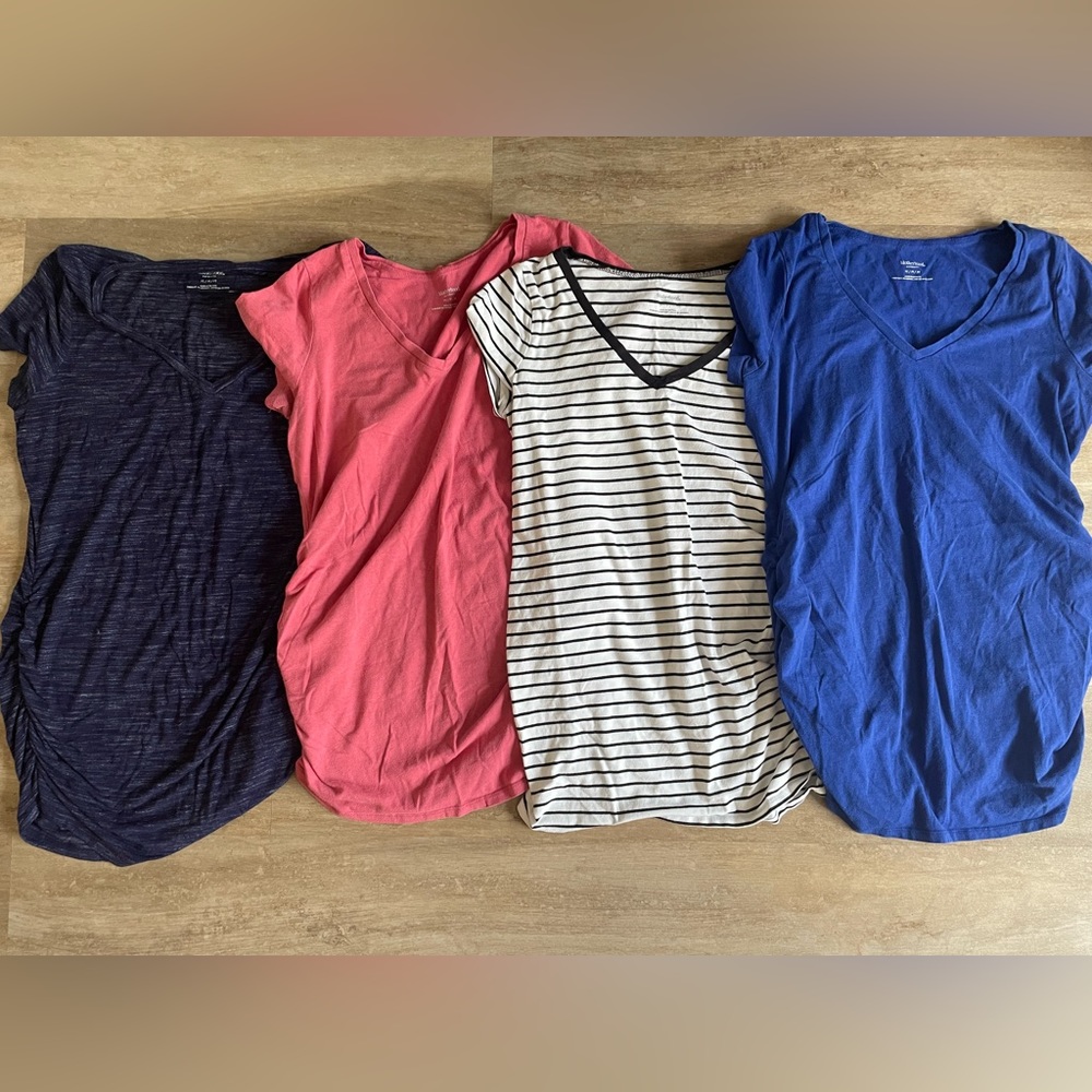 Four pack Motherhood Maternity V Neck Tees